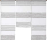 Design Mini Flächenvorhang Set weiß taupe Scheibengardine 4014-09